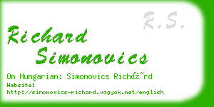 richard simonovics business card